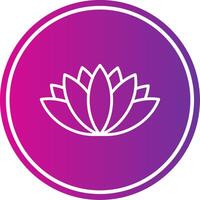 Lotus Flower Line Gradient Circle Icon vector