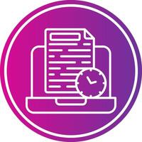 Working Hours Line Gradient Circle Icon vector