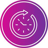 Time Management Line Gradient Circle Icon vector