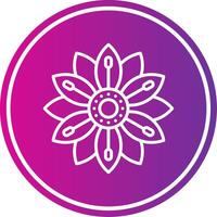 Tiger Lily Line Gradient Circle Icon vector