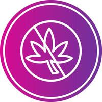 No Weed Line Gradient Circle Icon vector