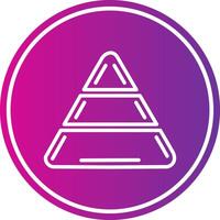 Pyramid Line Gradient Circle Icon vector