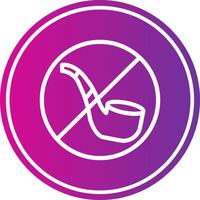 No Smoking Pipe Line Gradient Circle Icon vector