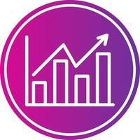 Bar Chart Line Gradient Circle Icon vector