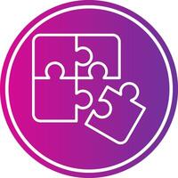 Puzzle Line Gradient Circle Icon vector
