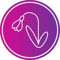 Snowdrop Line Gradient Circle Icon vector