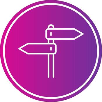 Direction Line Gradient Circle Icon vector