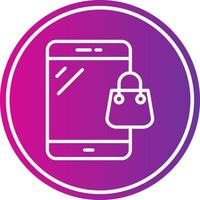 Online Shopping Line Gradient Circle Icon vector