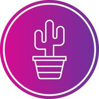 Cactus Line Gradient Circle Icon vector