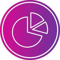 Pie Chart Line Gradient Circle Icon vector