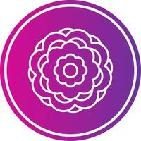 Peony Line Gradient Circle Icon vector