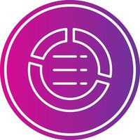 Pie Chart Line Gradient Circle Icon vector