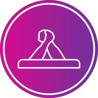 Arm Wrestling Line Gradient Circle Icon vector