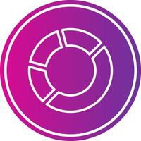 Pie Chart Line Gradient Circle Icon vector