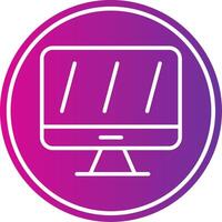 Monitor Line Gradient Circle Icon vector