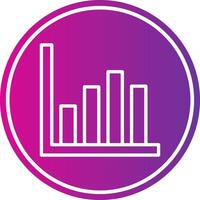 Bar Chart Line Gradient Circle Icon vector