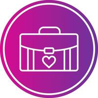 Suitcase Line Gradient Circle Icon vector