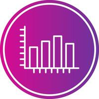 Bar Chart Line Gradient Circle Icon vector