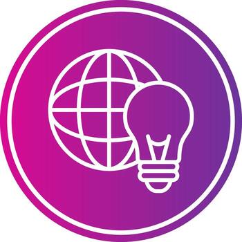 Knowledge Line Gradient Circle Icon vector