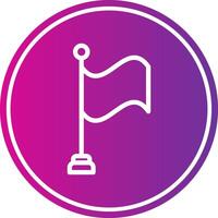 Flag Line Gradient Circle Icon vector