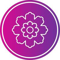 Fringed Dianthus Line Gradient Circle Icon vector