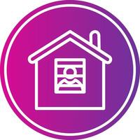 Isolation Line Gradient Circle Icon vector