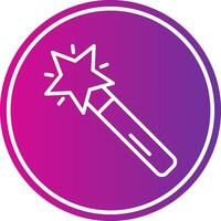 Magic Wand Line Gradient Circle Icon vector