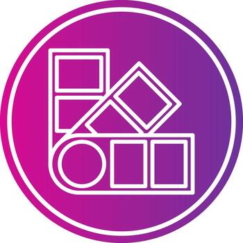 Colour Palette Line Gradient Circle Icon vector