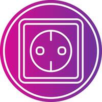 socket Line Gradient Circle Icon vector