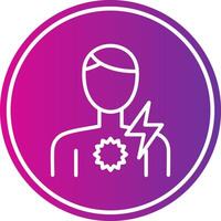 Chest Pain Line Gradient Circle Icon vector