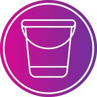 Water Bucket Line Gradient Circle Icon vector