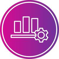 Bar Chart Line Gradient Circle Icon vector