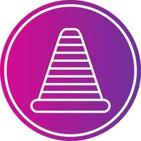 Traffic Cone Line Gradient Circle Icon vector