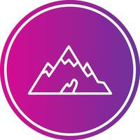 Mountain Line Gradient Circle Icon vector