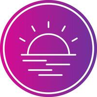 Sunrise Line Gradient Circle Icon vector