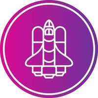 Spaceship Line Gradient Circle Icon vector
