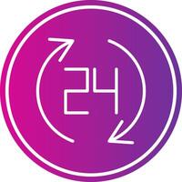 hours Line Gradient Circle Icon vector