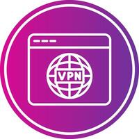 VPN Line Gradient Circle Icon vector