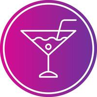 Martini Line Gradient Circle Icon vector