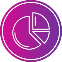 Pie Chart Line Gradient Circle Icon vector