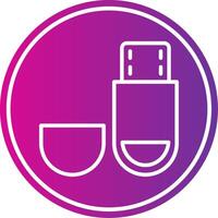 Usb Drive Line Gradient Circle Icon vector
