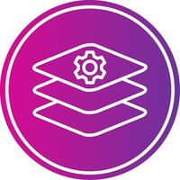 Layers Line Gradient Circle Icon vector