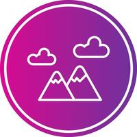 Mountain Line Gradient Circle Icon vector