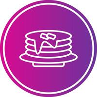 Pan Cake Line Gradient Circle Icon vector