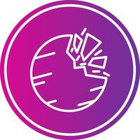 Destroyed Planet Line Gradient Circle Icon vector