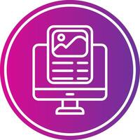 Statics Line Gradient Circle Icon vector