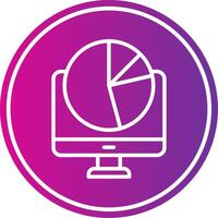 Statics Line Gradient Circle Icon vector