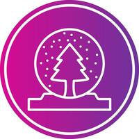 Snow Globe Line Gradient Circle Icon vector