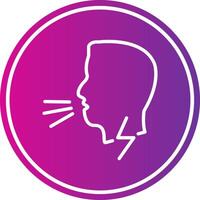 Difficult Breathing Line Gradient Circle Icon vector