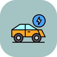 Electric Car Line Gradient Circle Icon vector